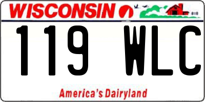 WI license plate 119WLC
