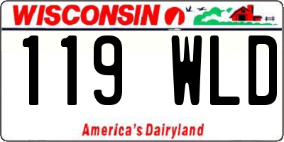 WI license plate 119WLD