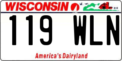 WI license plate 119WLN