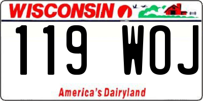 WI license plate 119WOJ
