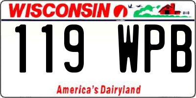 WI license plate 119WPB