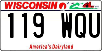 WI license plate 119WQU