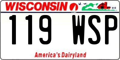 WI license plate 119WSP