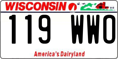 WI license plate 119WWO