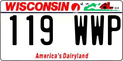WI license plate 119WWP