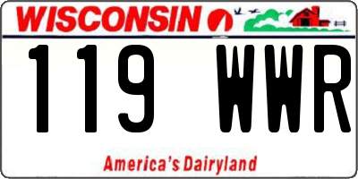 WI license plate 119WWR