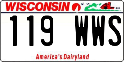 WI license plate 119WWS