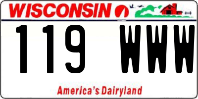 WI license plate 119WWW