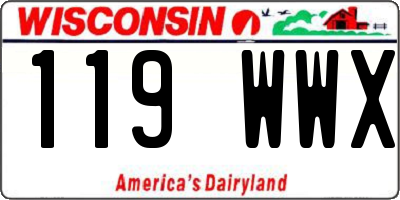 WI license plate 119WWX