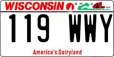 WI license plate 119WWY