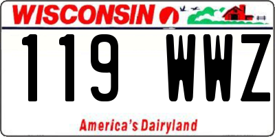 WI license plate 119WWZ