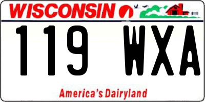 WI license plate 119WXA