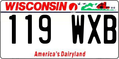WI license plate 119WXB