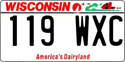 WI license plate 119WXC