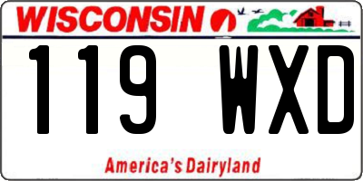 WI license plate 119WXD