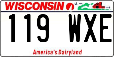 WI license plate 119WXE
