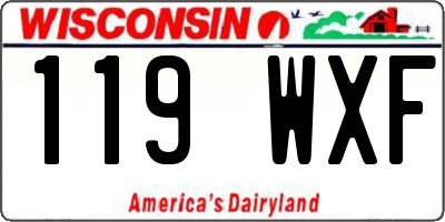 WI license plate 119WXF