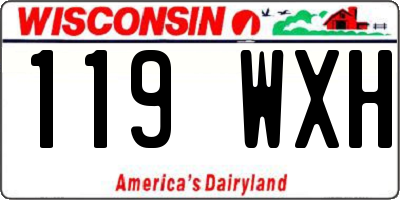 WI license plate 119WXH