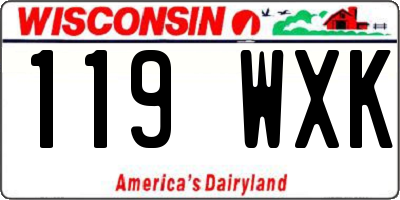 WI license plate 119WXK
