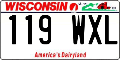 WI license plate 119WXL
