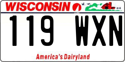 WI license plate 119WXN