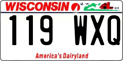 WI license plate 119WXQ