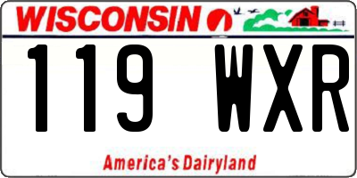 WI license plate 119WXR