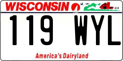 WI license plate 119WYL