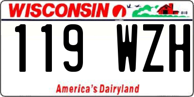 WI license plate 119WZH