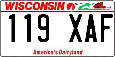 WI license plate 119XAF