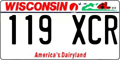 WI license plate 119XCR