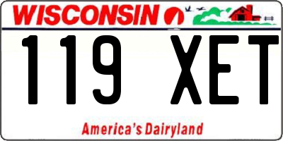 WI license plate 119XET
