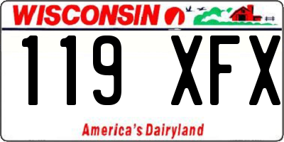 WI license plate 119XFX