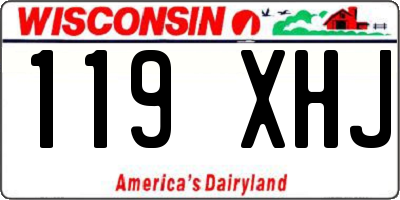WI license plate 119XHJ