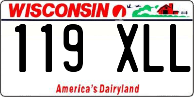 WI license plate 119XLL