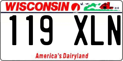 WI license plate 119XLN