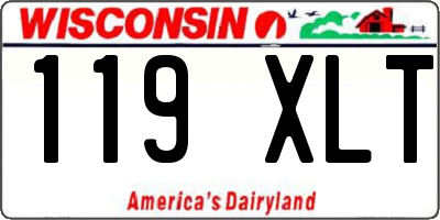 WI license plate 119XLT