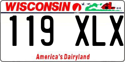 WI license plate 119XLX