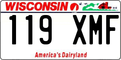 WI license plate 119XMF