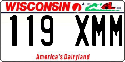 WI license plate 119XMM