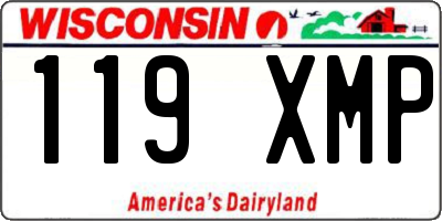 WI license plate 119XMP