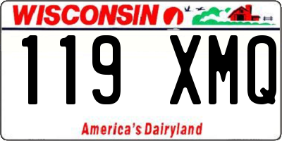 WI license plate 119XMQ
