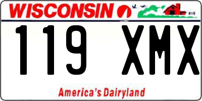 WI license plate 119XMX