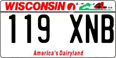 WI license plate 119XNB