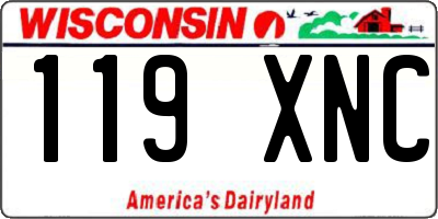 WI license plate 119XNC