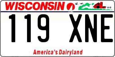 WI license plate 119XNE