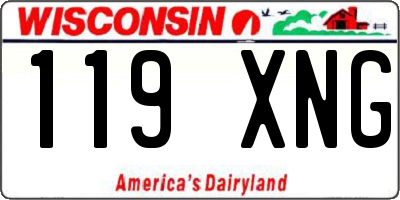 WI license plate 119XNG
