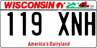 WI license plate 119XNH