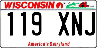WI license plate 119XNJ