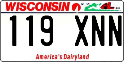 WI license plate 119XNN
